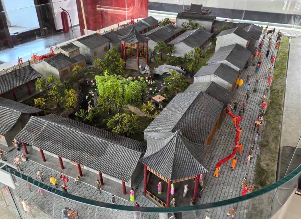 庙会场景沙盘模型制作厂家 古建筑沙盘模型定制