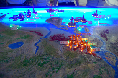 遼東灣淺海油田模型制作廠家-沙盤模型定制