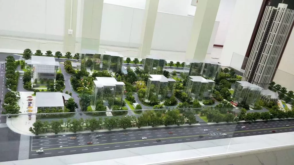 Modern Residential Community Architectural Sand Table Model Factory | Glass Curtain Wall Towers & Central Green Landscape