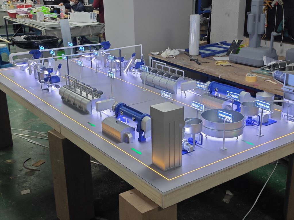 Exquisite and delicate industrial equipment sand table mockup