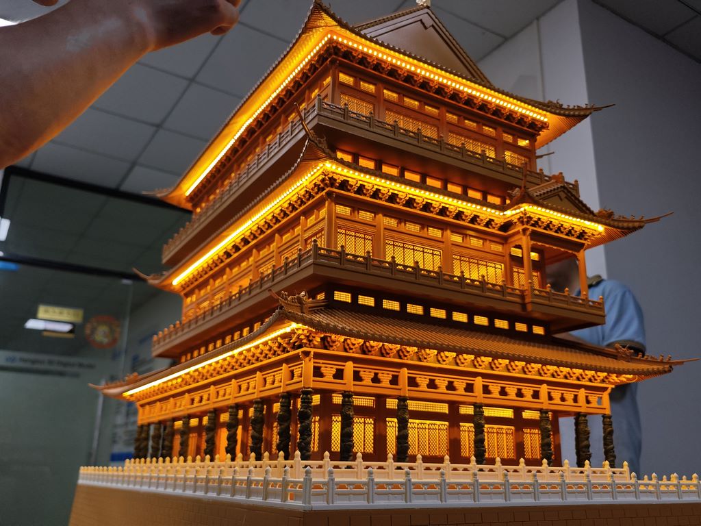Sand Table Model  of Temple Architecture with Lighting