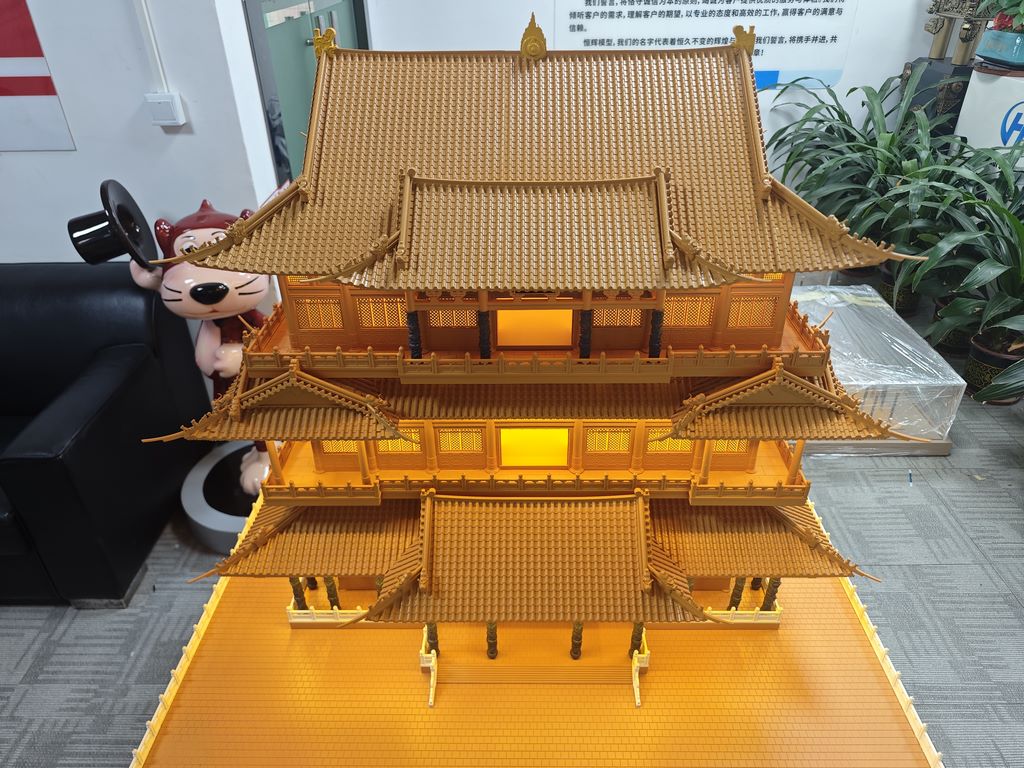 Sand Table Model  of Temple Architecture with Lighting