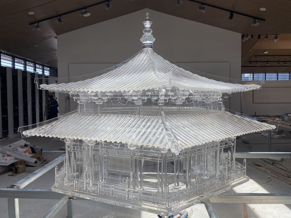 Customized large acrylic ancient building models for display