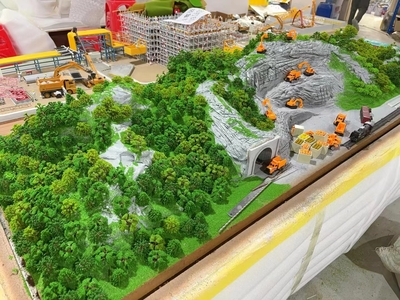 开采矿石沙盘模型