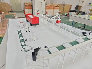 自动化产线+AGV协同作业模型,工业产线模型制作厂家