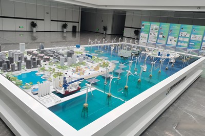 海上综合能源沙盘模型制作厂家 新能源风力发电模型定制工厂