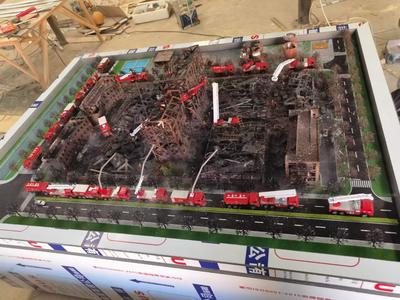 火灾现场沙盘模型