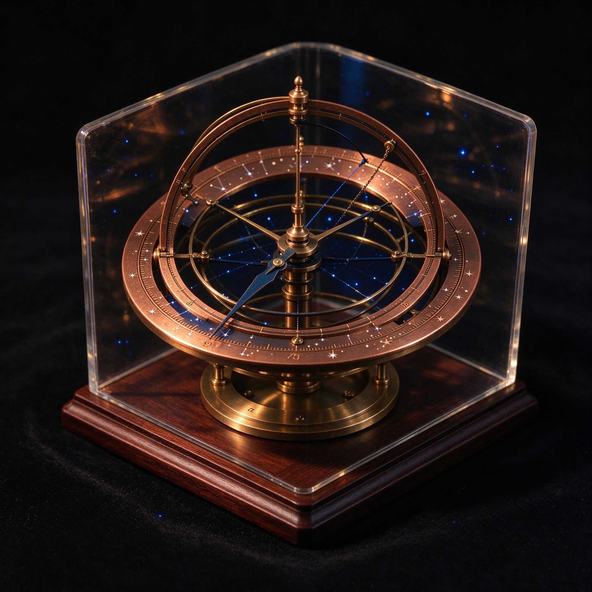 Brass Armillary Sphere Astrolabe Model Factory | Multi-layer Bronze Rings, Star Dial & Wooden Base